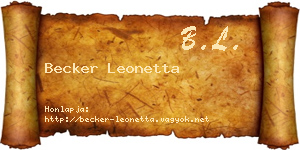 Becker Leonetta névjegykártya